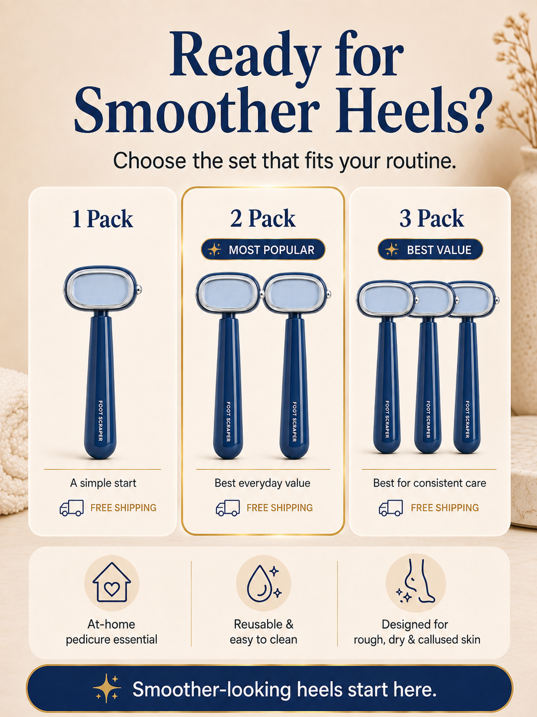 🦶 Manual Heel Callus Remover – Foot File for Dry, Rough Feet