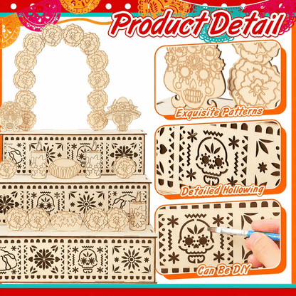 🎃🏵️Day of the Dead 3-Tier Wooden Altar Display Set
