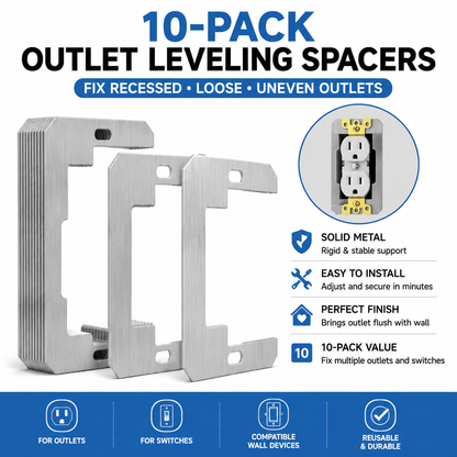 🔌 10-Piece Metal Outlet Leveling Spacers – Recessed Electrical Outlet & Switch Repair🔧