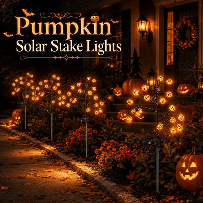 🎃 Solar Pumpkin Stake Lights for Halloween & Fall Yard Decor ✨