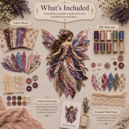 🔥🧚‍♀️ Fairy Wing Patchwork DIY Kit – Create A Magical Handmade Fabric Wall Hanging
