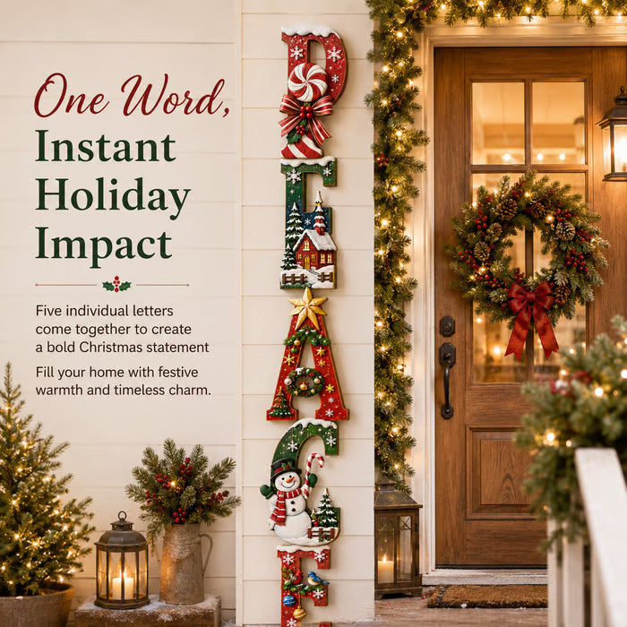 🔥Most Popular in 2026🎄Heritage Christmas PEACE Wooden Wall Sign – Peace on Earth Holiday Decor