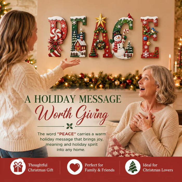 🔥Most Popular in 2026🎄Heritage Christmas PEACE Wooden Wall Sign – Peace on Earth Holiday Decor