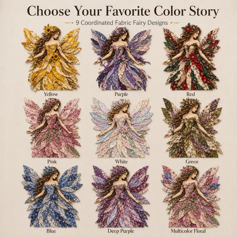 🔥🧚‍♀️ Fairy Wing Patchwork DIY Kit – Create A Magical Handmade Fabric Wall Hanging
