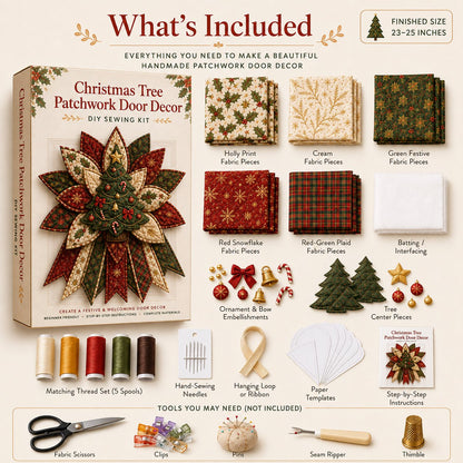 🎉 Holiday Celebration 50% OFF 🎄Christmas Keepsake Quilted Door Hanging DIY Sewing Kit