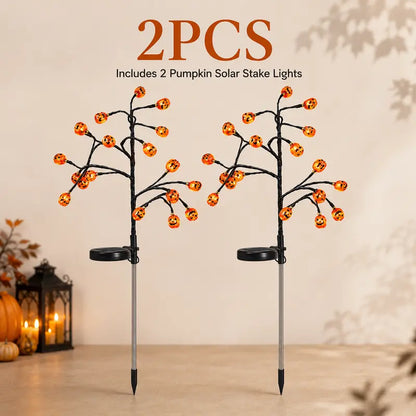 🎃 Solar Pumpkin Stake Lights for Halloween & Fall Yard Decor ✨