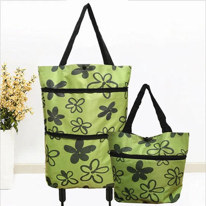 🛒 Foldable Grocery Cart Bag – The Rolling Shopping Bag That Saves Your Back