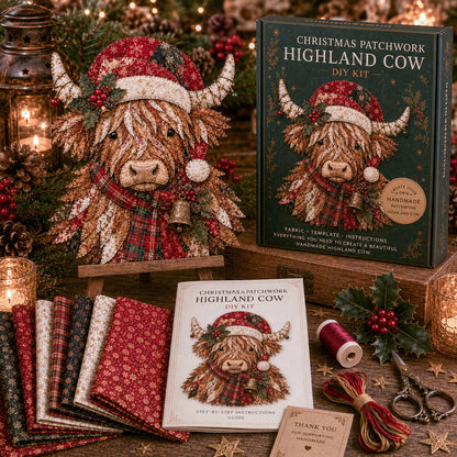 🔥🎅🎄 Christmas Patchwork Fabric DIY Decor Kit – Beautiful Handmade Décor, No Experience Needed