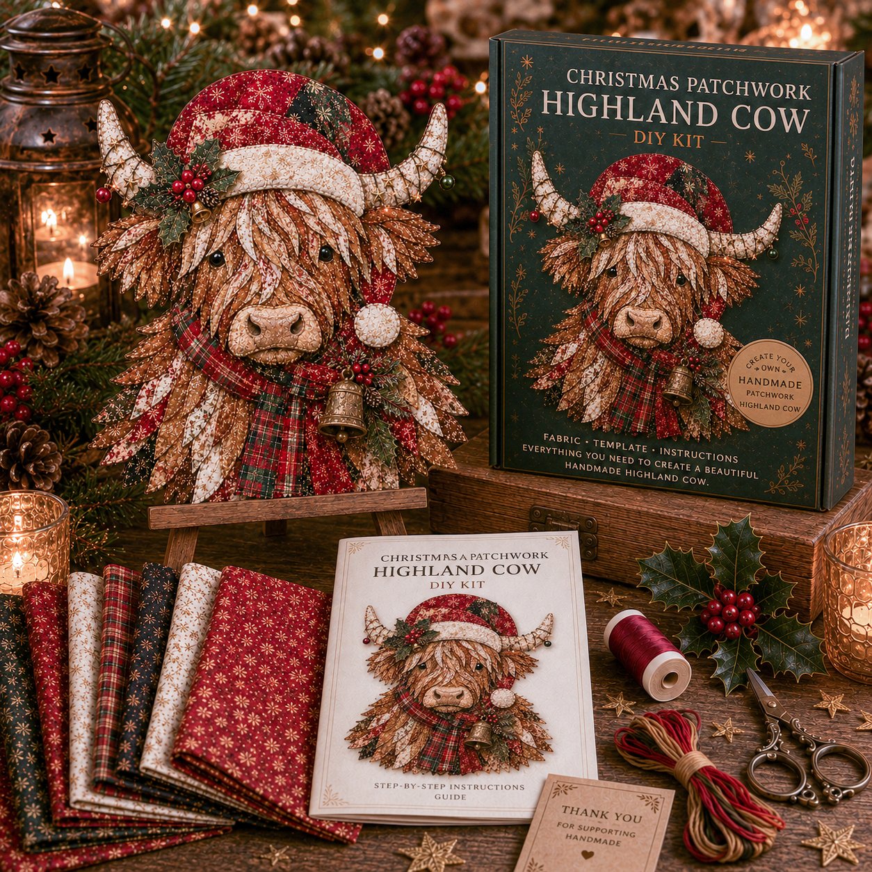 🔥LAST DAY 49% OFF - 🎄🎅Christmas Patchwork Fabric DIY Decor Kit