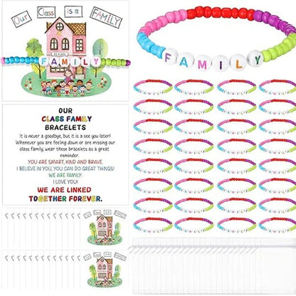 🌈📿 25-Pack Welcome Bead Bracelets for Classroom Back-to-School Gifts 🍎✨