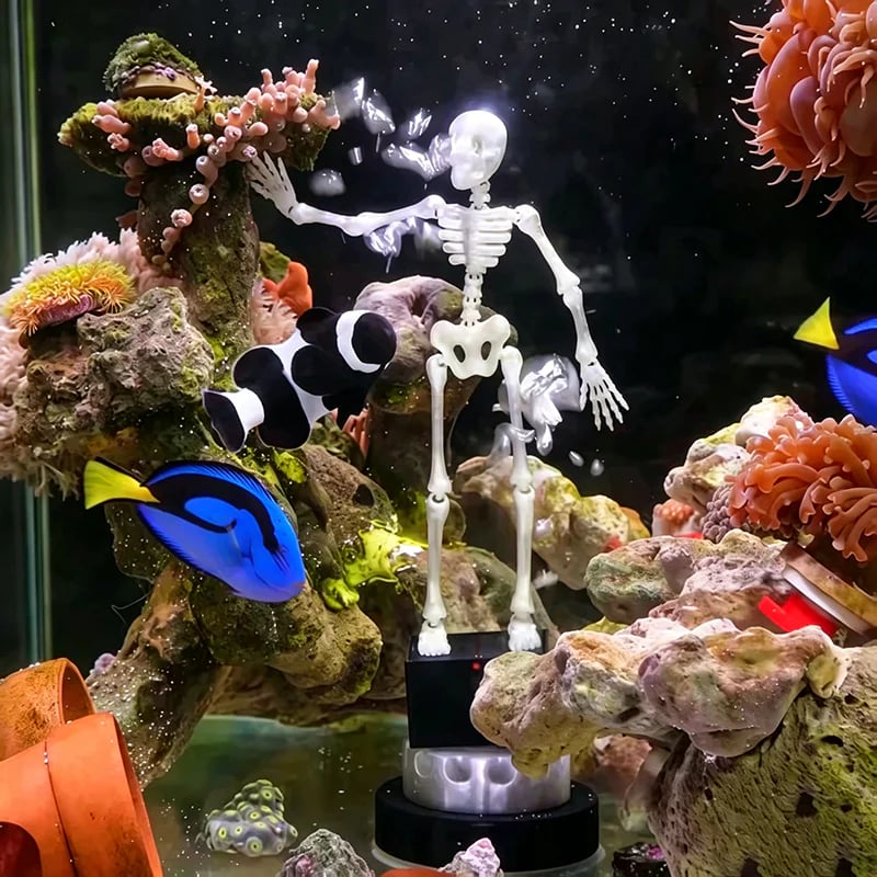 Halloween Dancing Skeleton Aquarium Air Stone 💀🫧