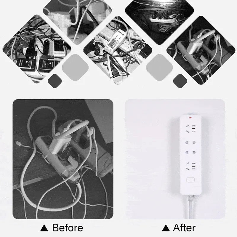 ⚡No-Drill Adhesive Power Strip Holder – Reusable Wall-Mount Socket Organizer
