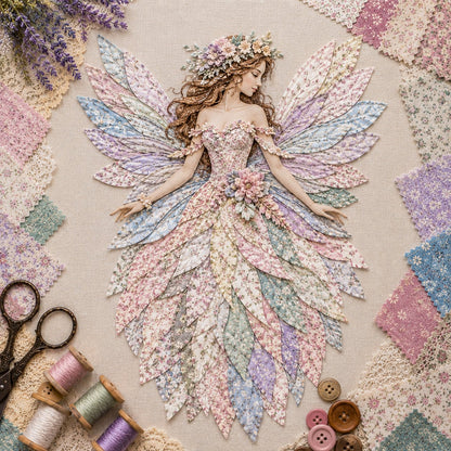 🔥🧚‍♀️ Fairy Wing Patchwork DIY Kit – Create A Magical Handmade Fabric Wall Hanging