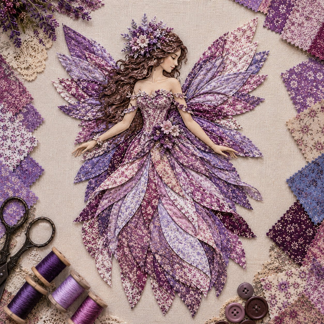 🔥🧚‍♀️ Fairy Wing Patchwork DIY Kit – Create A Magical Handmade Fabric Wall Hanging