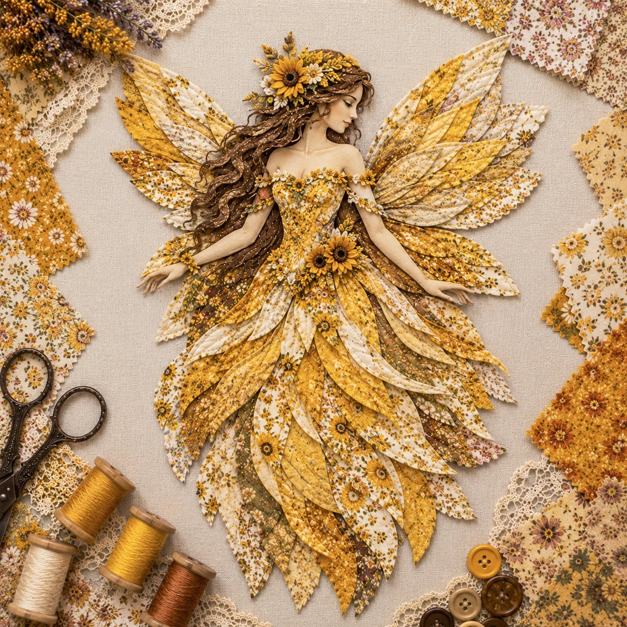 🔥🧚‍♀️ Fairy Wing Patchwork DIY Kit – Create A Magical Handmade Fabric Wall Hanging