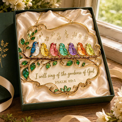 🎵🕊️✨ Psalm 89:1 Songbird Stained Glass Window Suncatcher