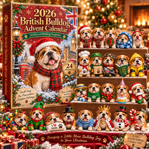 Bulldogge-Unfug Adventskalender 🐶🎄 – 24 Tage voller Bulldogge-Streiche