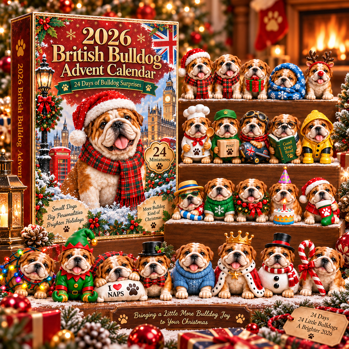Bulldogge-Unfug Adventskalender 🐶🎄 – 24 Tage voller Bulldogge-Streiche
