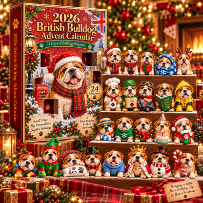 Bulldogge-Unfug Adventskalender 🐶🎄 – 24 Tage voller Bulldogge-Streiche