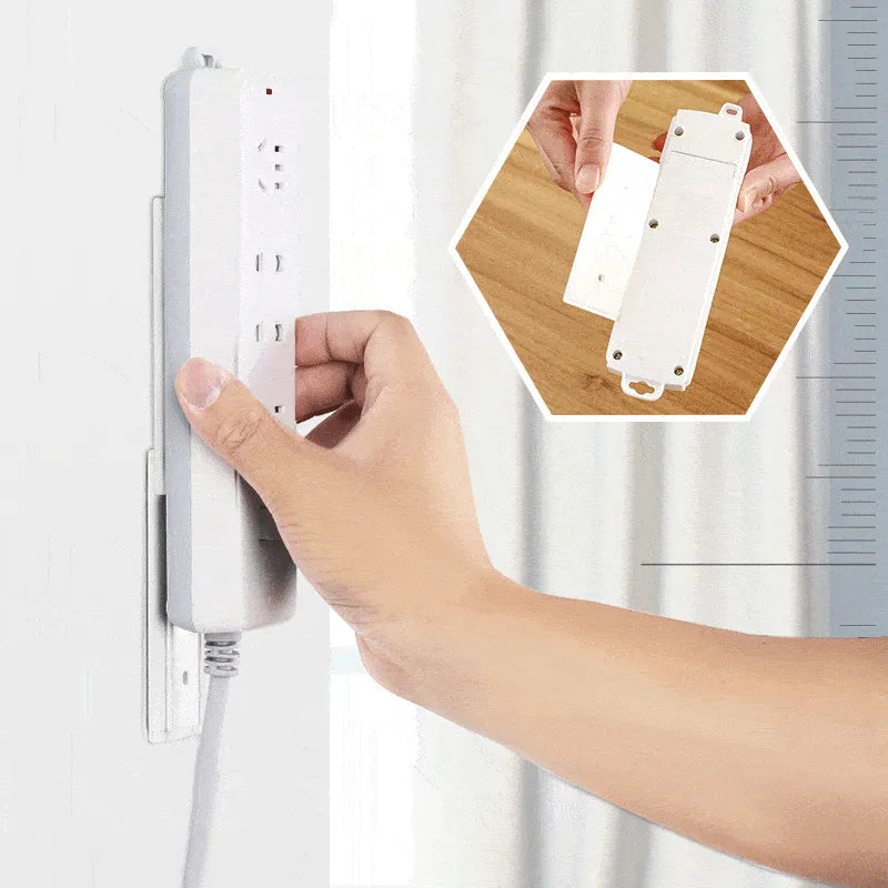 ⚡No-Drill Adhesive Power Strip Holder – Reusable Wall-Mount Socket Organizer