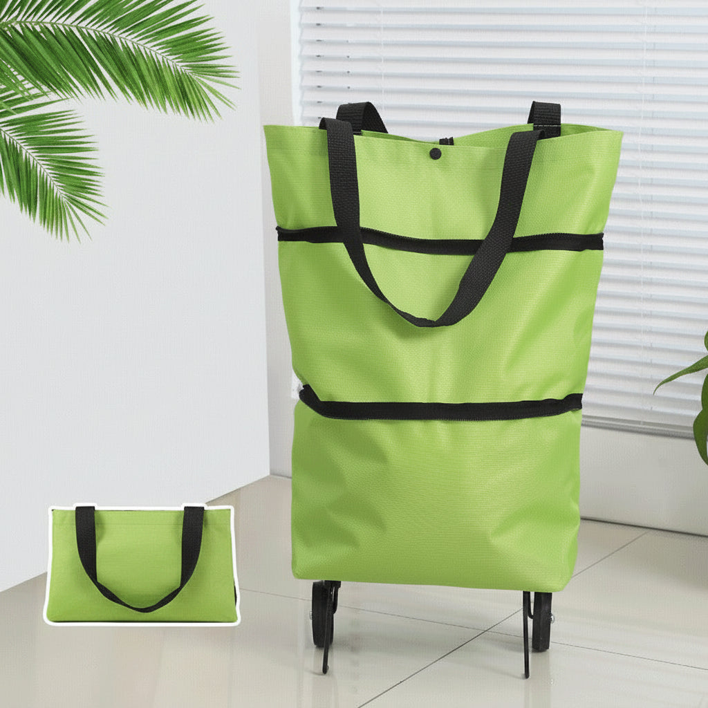 🛒 Foldable Grocery Cart Bag – The Rolling Shopping Bag That Saves Your Back