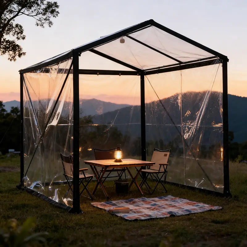 💧 Clear Waterproof PE Tarp – Transparent Heavy-Duty Outdoor Cover with Metal Grommets