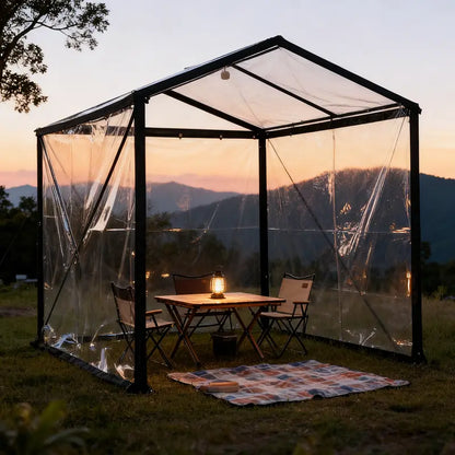💧 Clear Waterproof PE Tarp – Transparent Heavy-Duty Outdoor Cover with Metal Grommets