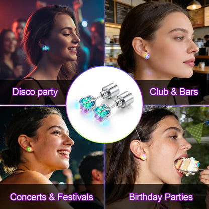 💫 Glowing Crown Dangle Earrings – LED Statement Jewelry for Concerts, Parties & Festivals