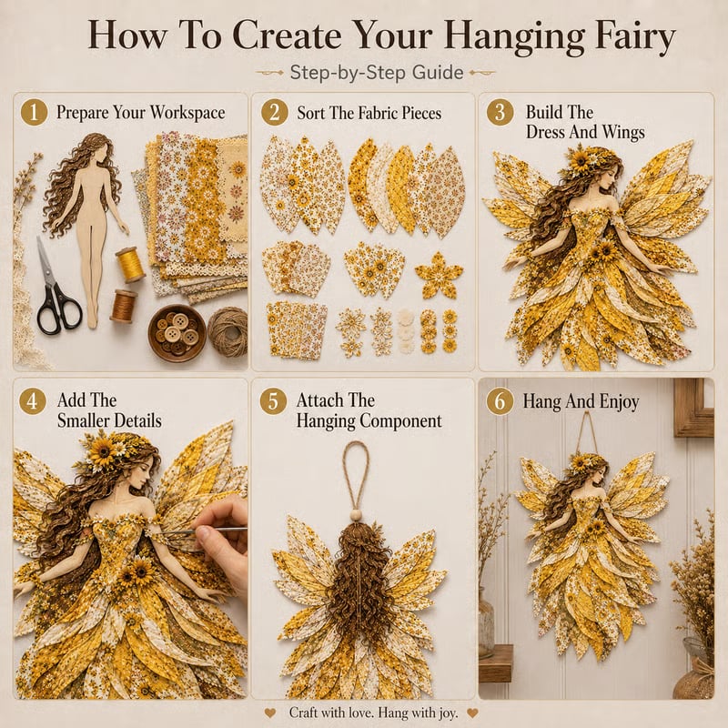 🔥🧚‍♀️ Fairy Wing Patchwork DIY Kit – Create A Magical Handmade Fabric Wall Hanging