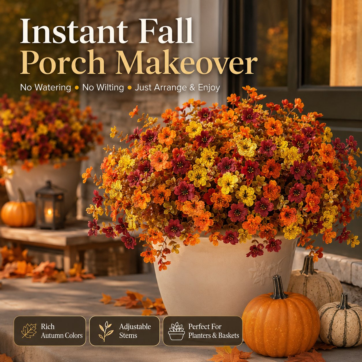 🍂 Fall Faux Flower Bundles – Easy Autumn Porch Decor For Planters & Baskets