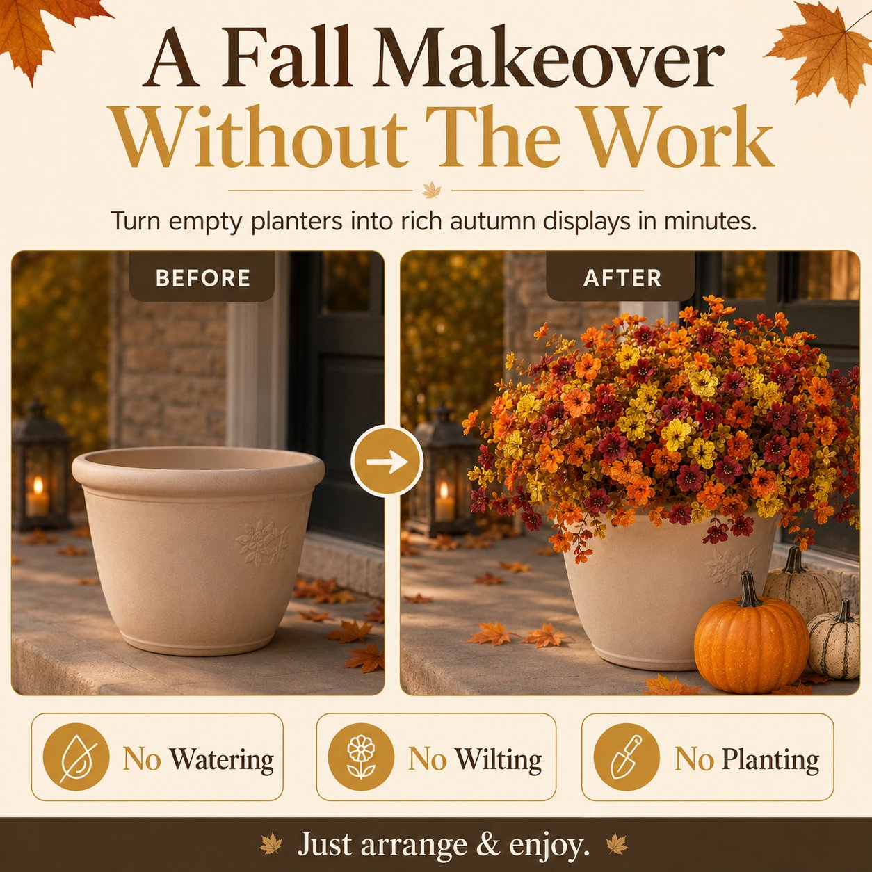 🍂 Fall Faux Flower Bundles – Easy Autumn Porch Decor For Planters & Baskets