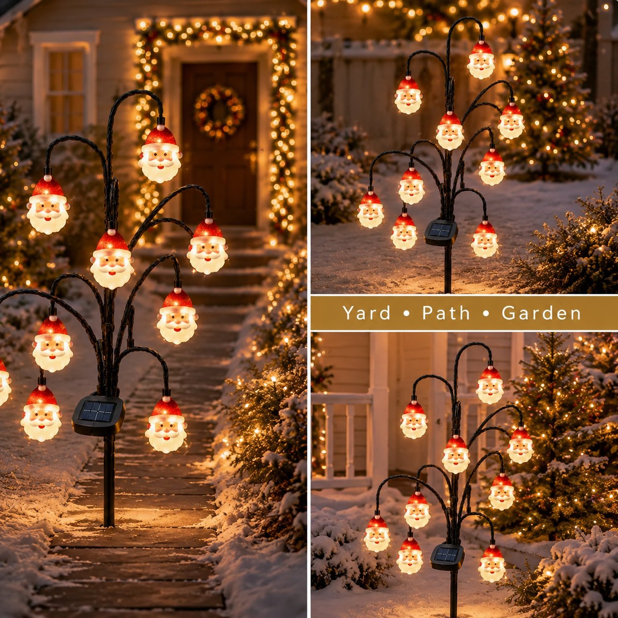 🎄 CHRISTMAS MEGA SALE 65% OFF– Solar Santa Stake Lights 5 Styles Outdoor Yard Decor