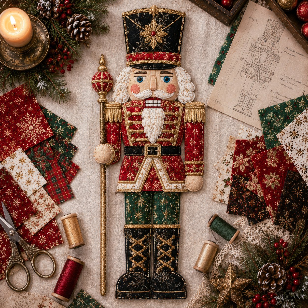 🔥LAST DAY 49% OFF - 🎄🎅Christmas Patchwork Fabric DIY Decor Kit