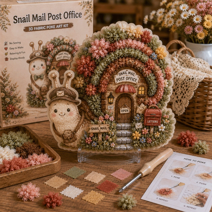 🏡 Whimsical Village No-Sew 3D Fabric Poke Art Fairy Cottage Kit ✨