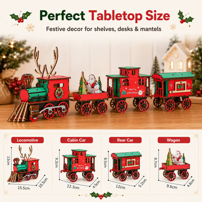 🔥LAST DAY 50% OFF 🎄🚂DIY 3D Wooden Christmas Train Model Kit