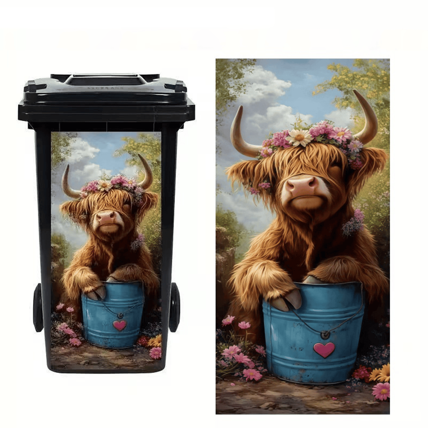 Kreativer Mülleimer‑Aufkleber mit bunten Cartoon‑Motiven✨
