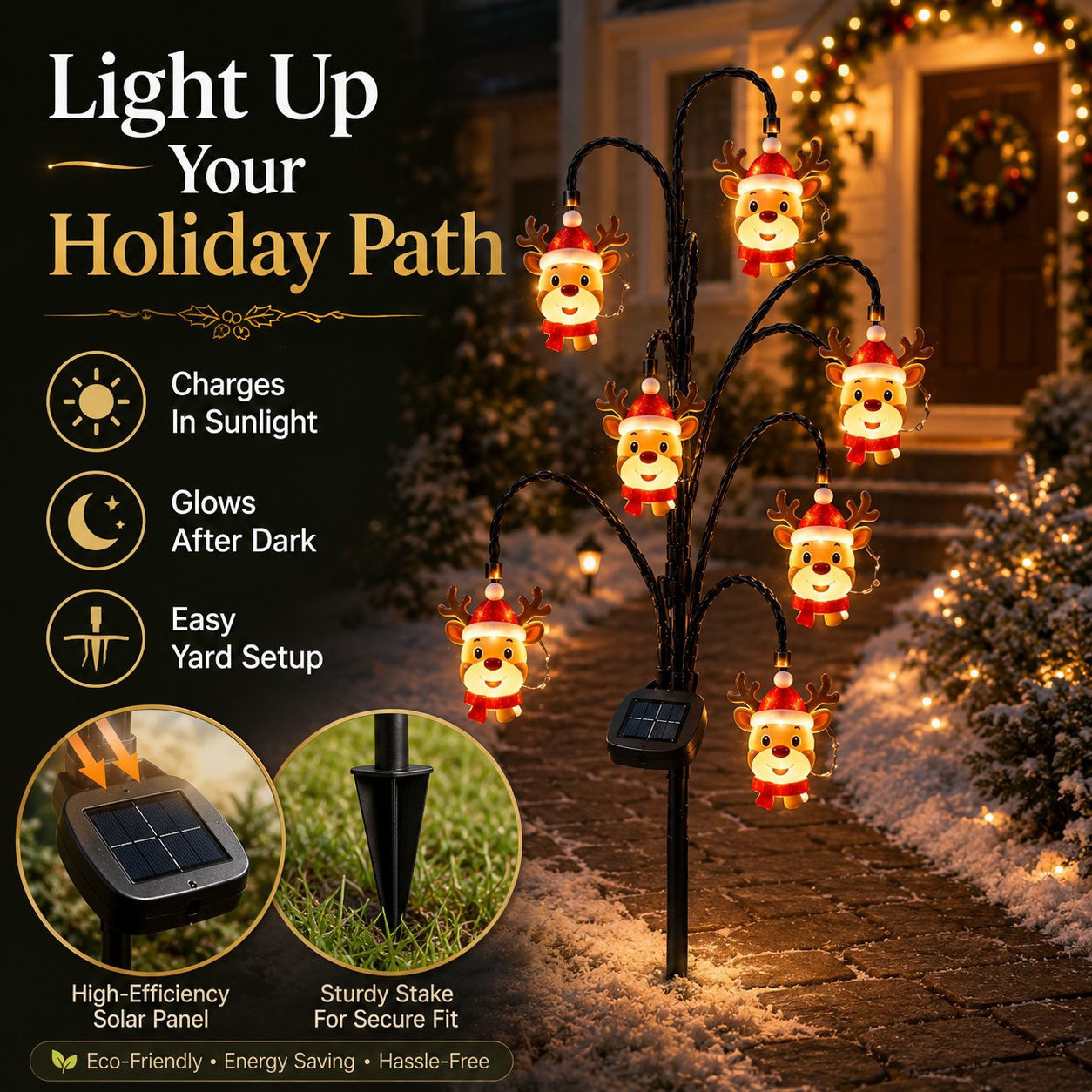 🎄 CHRISTMAS MEGA SALE 65% OFF– Solar Santa Stake Lights 5 Styles Outdoor Yard Decor