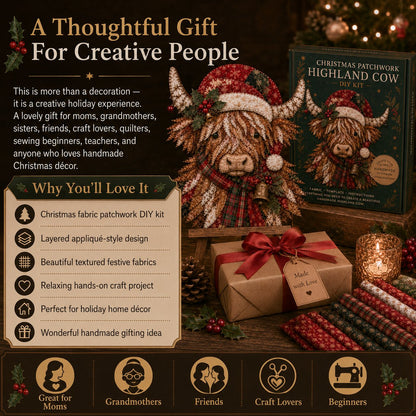 🔥🎅🎄 Christmas Patchwork Fabric DIY Decor Kit – Beautiful Handmade Décor, No Experience Needed