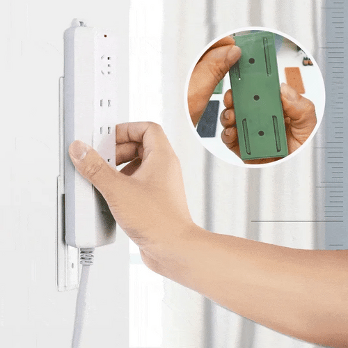 ⚡No-Drill Adhesive Power Strip Holder – Reusable Wall-Mount Socket Organizer