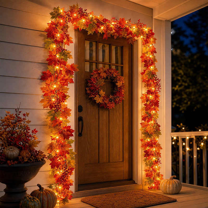🍁 Autumn Maple Leaf Garland for Cozy Fall Decor