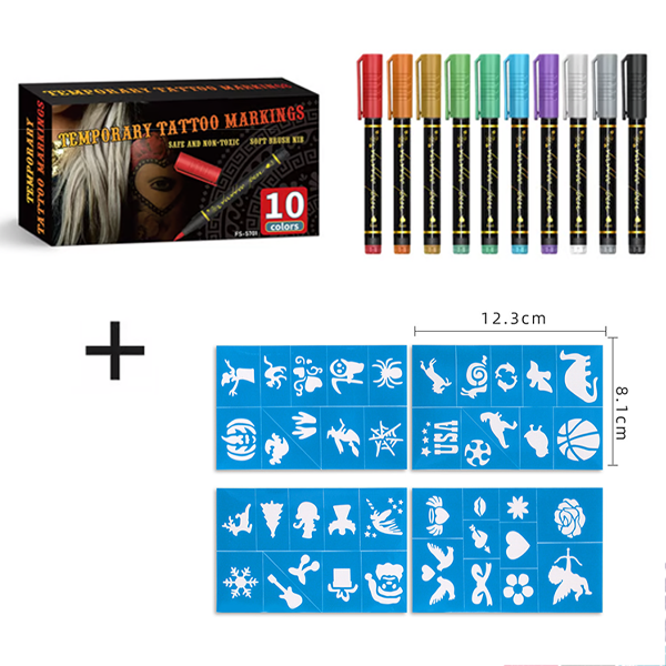 🎨 10-Color Body Paint Markers – Skin-Safe Face & Body Art Pens for Halloween Makeup and Creative Designs