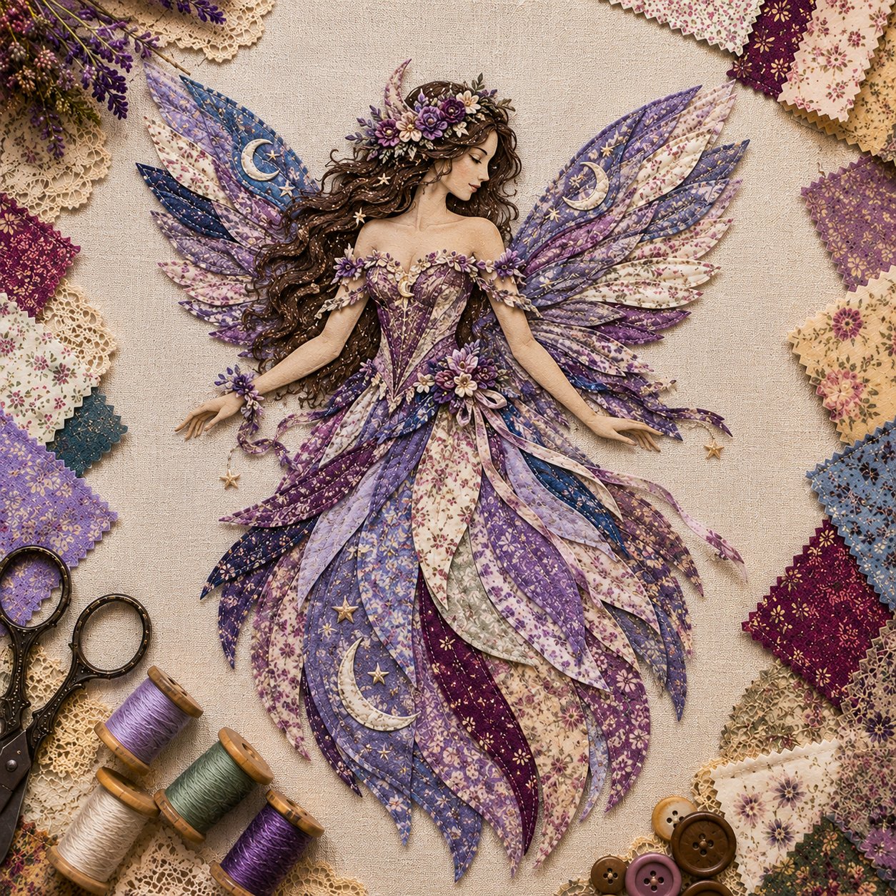 🔥🧚‍♀️ Fairy Wing Patchwork DIY Kit – Create A Magical Handmade Fabric Wall Hanging
