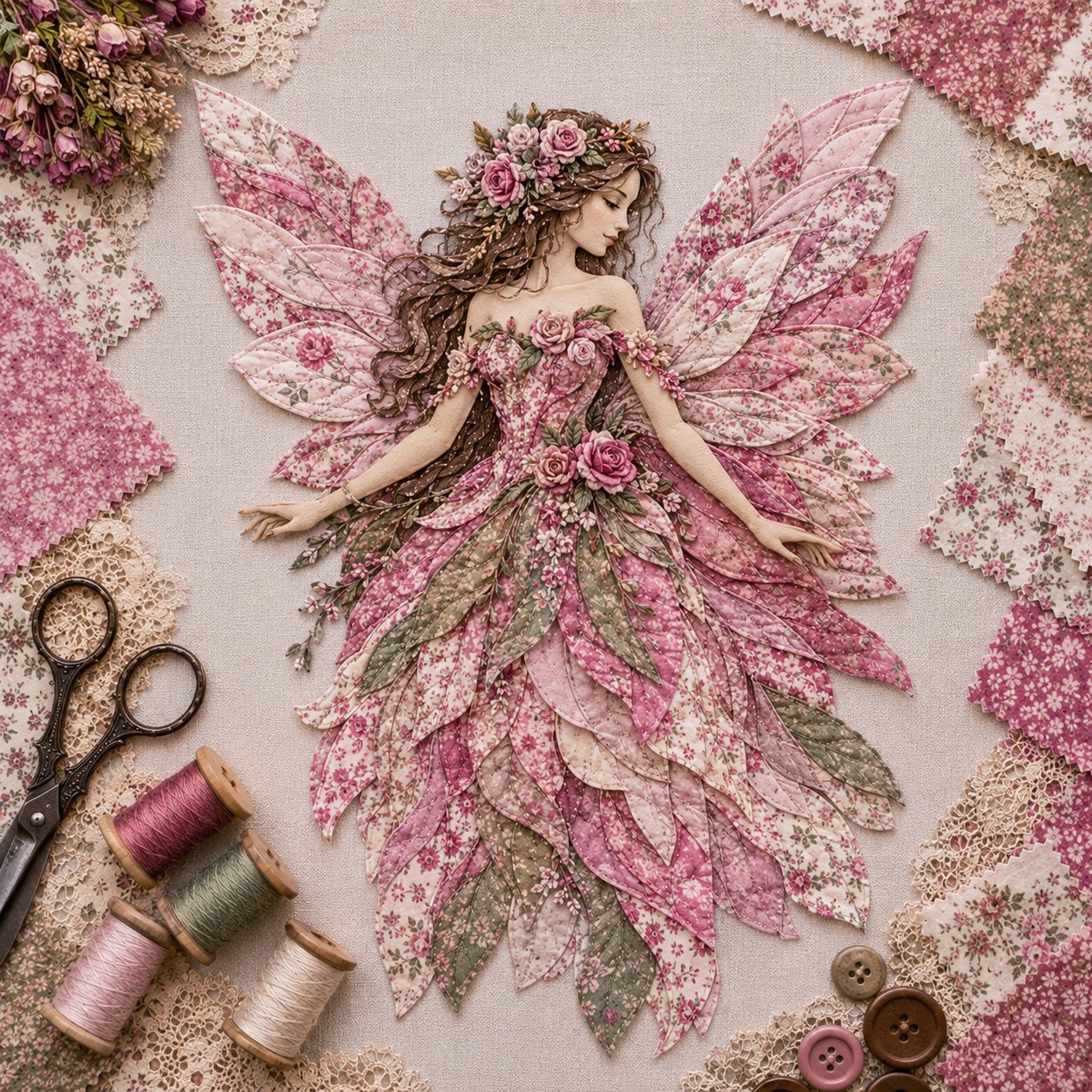 🔥🧚‍♀️ Fairy Wing Patchwork DIY Kit – Create A Magical Handmade Fabric Wall Hanging