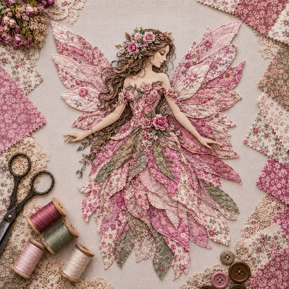 🔥🧚‍♀️ Fairy Wing Patchwork DIY Kit – Create A Magical Handmade Fabric Wall Hanging