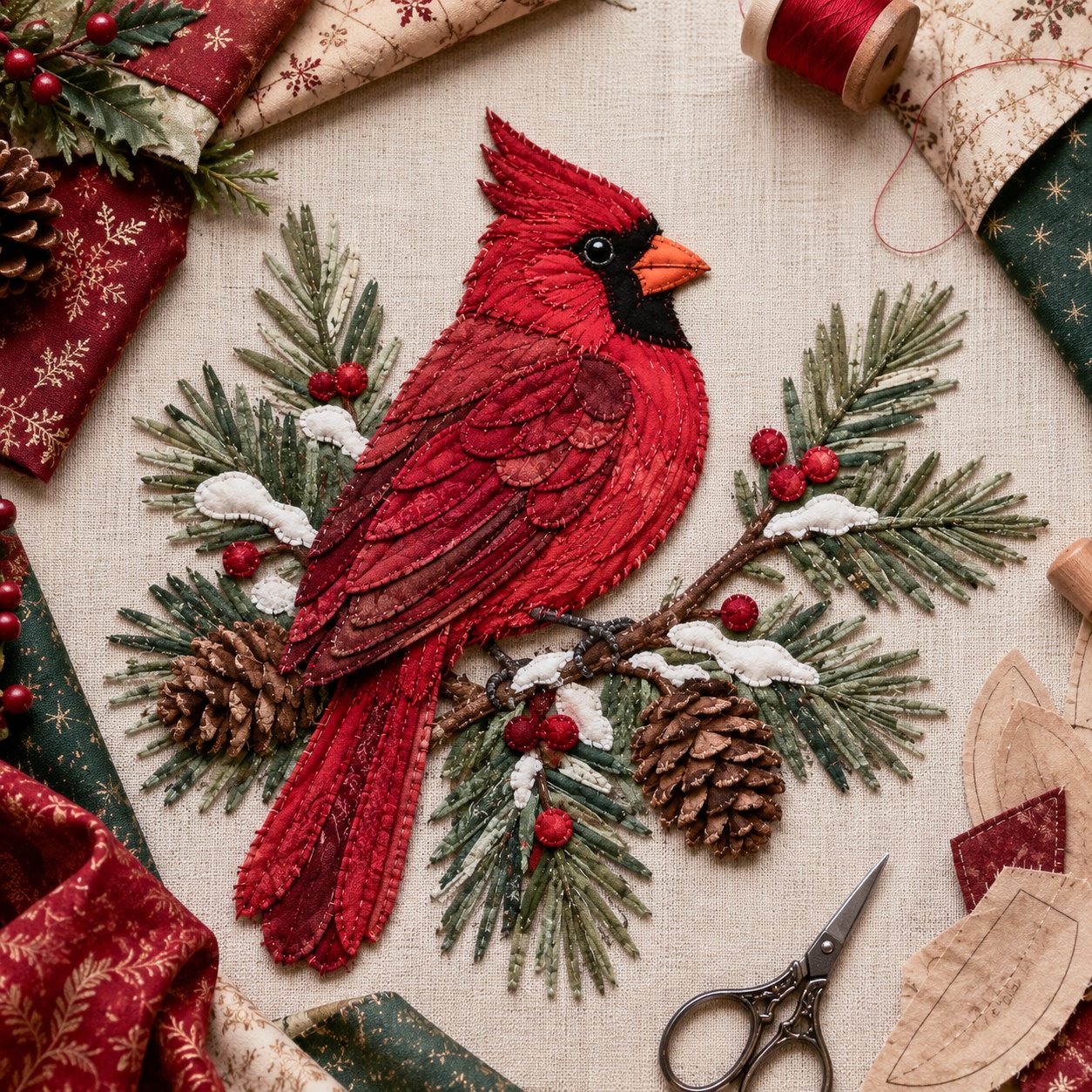 🔥🎅🎄 Christmas Patchwork Fabric DIY Decor Kit – Beautiful Handmade Décor, No Experience Needed