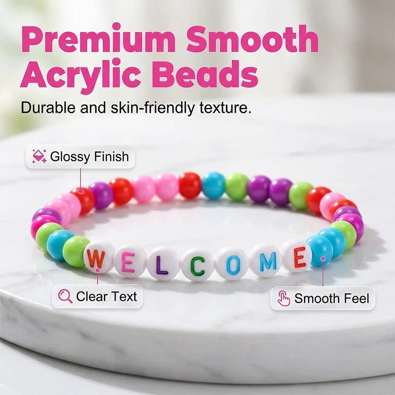 🌈📿 25-Pack Welcome Bead Bracelets for Classroom Back-to-School Gifts 🍎✨