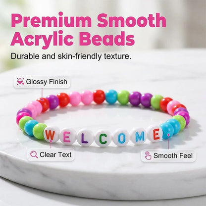 🌈📿 25-Pack Welcome Bead Bracelets for Classroom Back-to-School Gifts 🍎✨