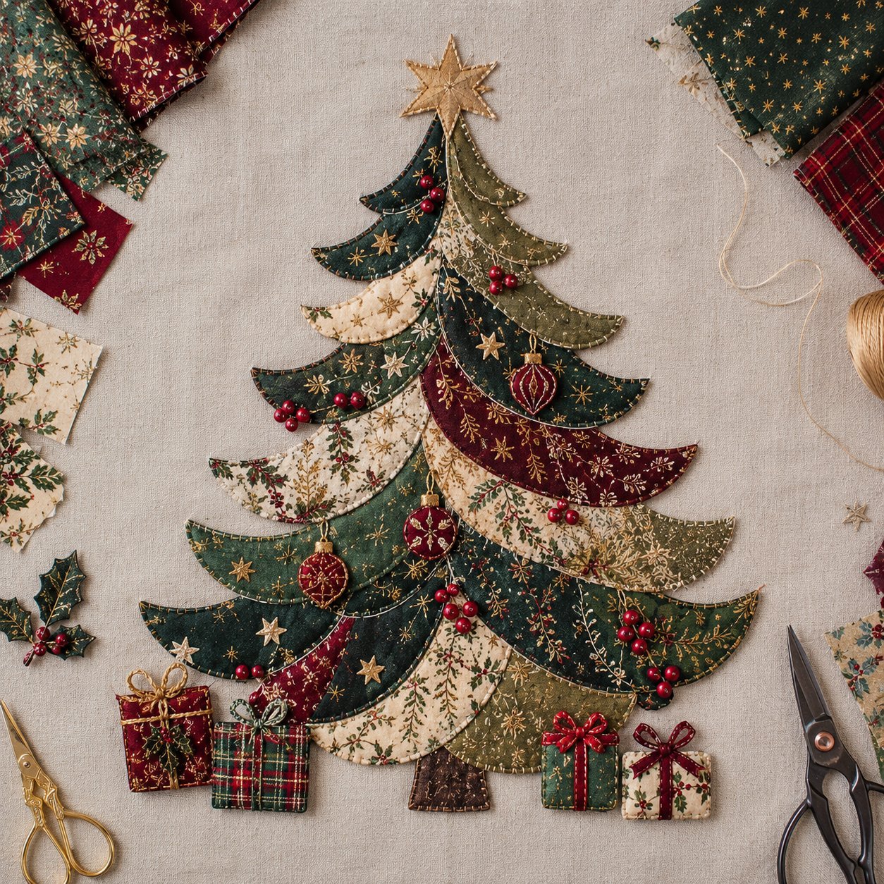 🔥LAST DAY 49% OFF - 🎄🎅Christmas Patchwork Fabric DIY Decor Kit