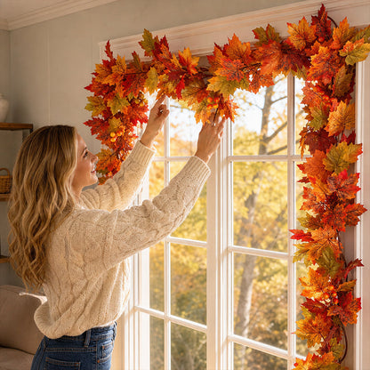 🍁 Autumn Maple Leaf Garland for Cozy Fall Decor