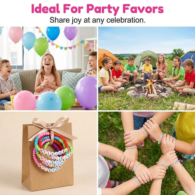 🌈📿 25-Pack Welcome Bead Bracelets for Classroom Back-to-School Gifts 🍎✨